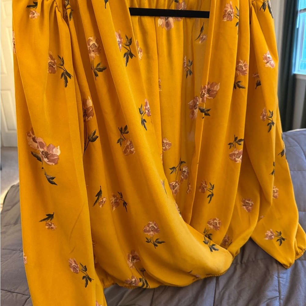 Elodie Mustard Floral Top